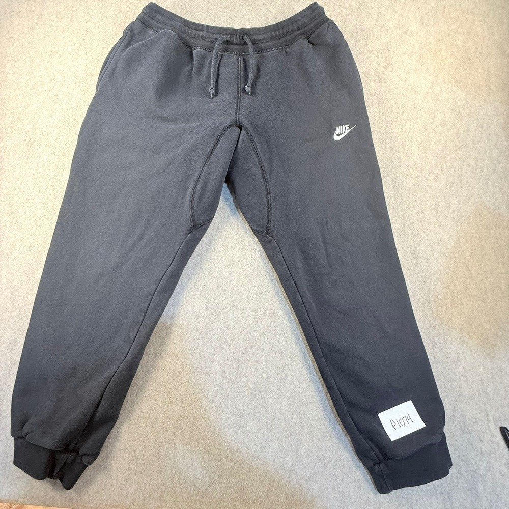 Nike Mens Joggers Fleece Sweatpants Faded Black Tapered Cuffs Large